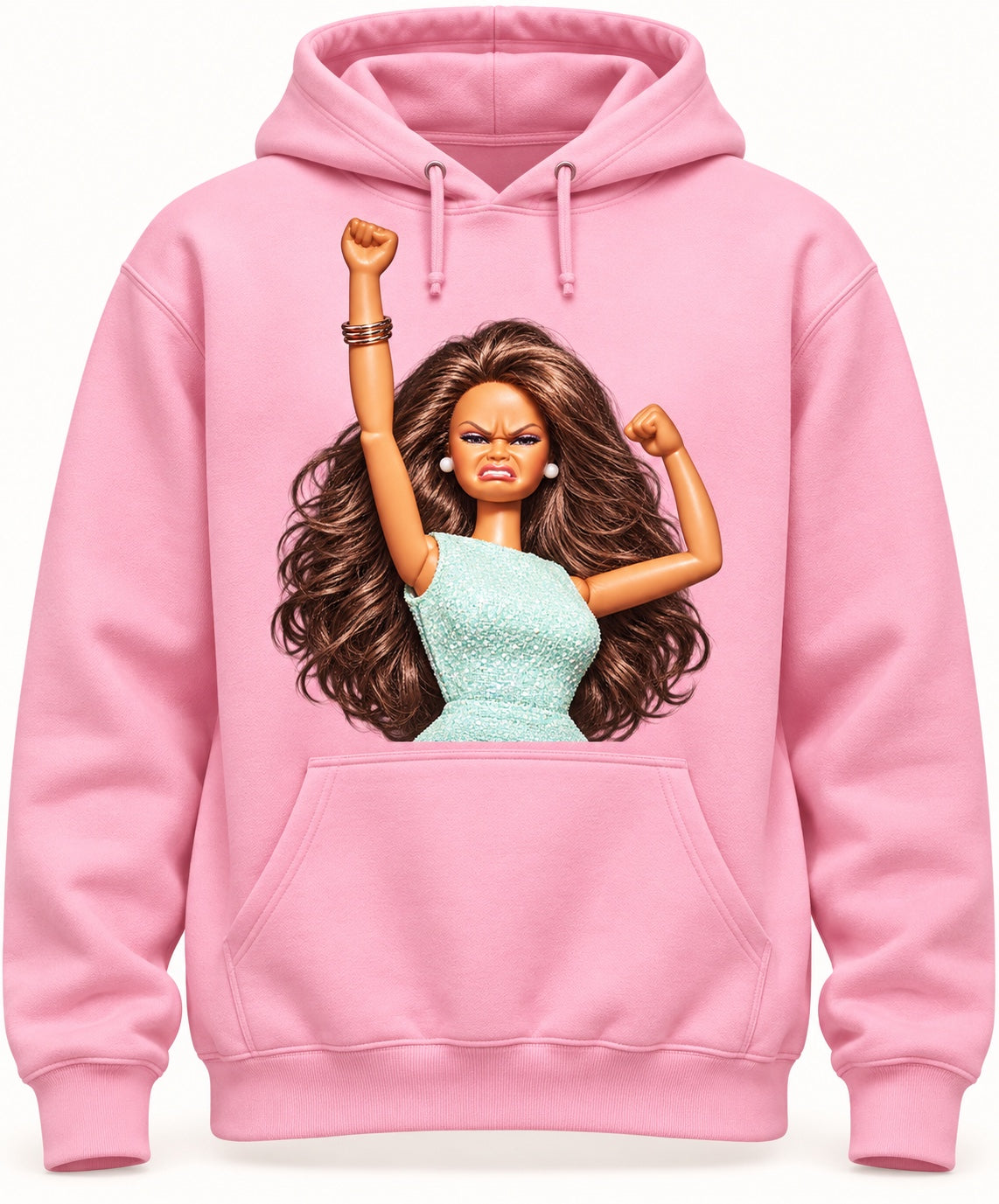 Fierce Doll Graphic Hoodie in pink