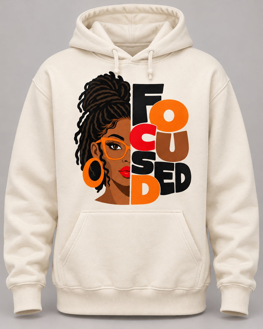 Focused Locs Graphic Hoodie mockup
