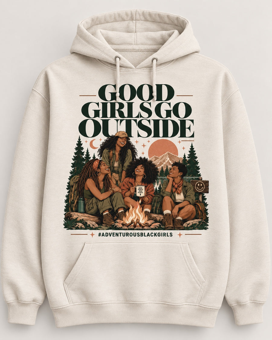 Good Girls Go Outside Graphic Hoodie mockup