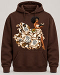 Her Story Book Lover Graphic Hoodie in chocolate brown