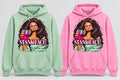 Stank Face Graphic Hoodie in sage green and pink