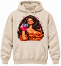 Stank Face Graphic Hoodie in tan with portrait graphic and no lettering