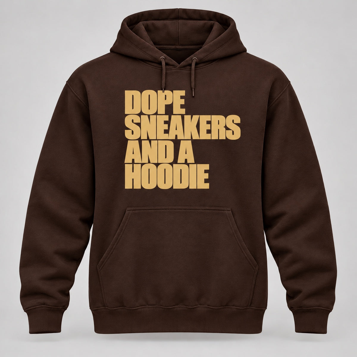 Dope Sneakers and a Hoodie in Dark Chocolate, hoodie digital mockup