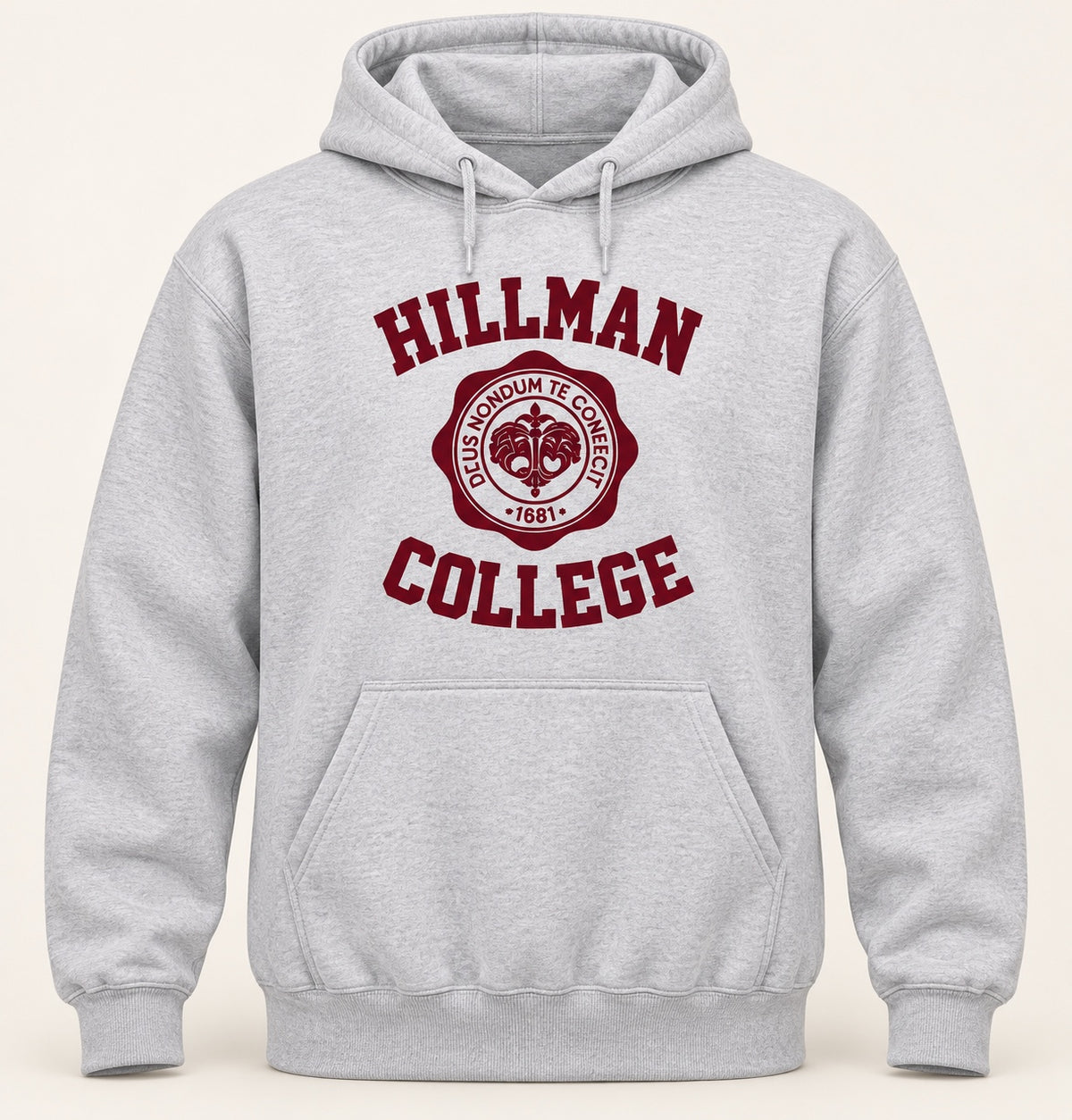 Hillman College Graphic Hoodie in Sport Grey, hoodie digital mockup